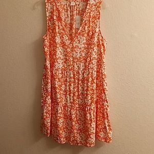 NEW GAP Cottagecore Ditsy Floral Sz M Orange-White Colors HBM